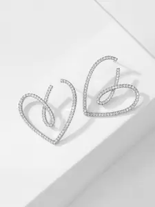 KRENOZ Heart Shaped Studs Earrings