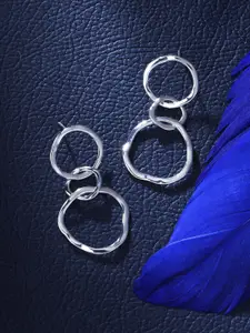 Accessorize Sterling Silver-Plated Circular Brass Drop Earrings