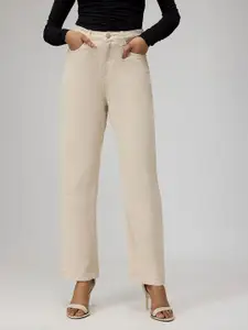 FREAKINS Women Straight Fit High-Rise Cotton Jeans