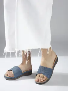 Inc 5 Textured Open Toe Comfort Heel Sandal