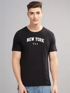 ADRO Men Typography Printed Applique T-shirt