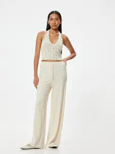 Koton Women Embellished Shoulder Straps Polyester Top