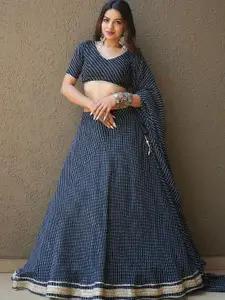 FABPIXEL Leheriya Printed Semi-Stitched Lehenga & Unstitched Blouse With Dupatta