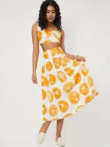 Max x Kalki  Women Printed Pleated Skirt