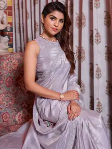 Saree mall Embellished Beads and Stones Pure Silk Sarees