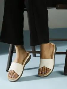 Inc 5 Textured Synthetic Open Toe Comfort Heels