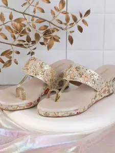 Mochi Embellished Synthetic Wedge Heel Sandals