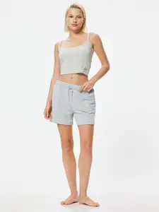 Koton Women Solid Shoulder Straps Polyester Top