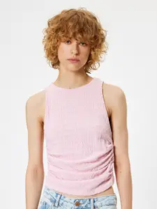 Koton Women Solid Round Neck Polyester Top