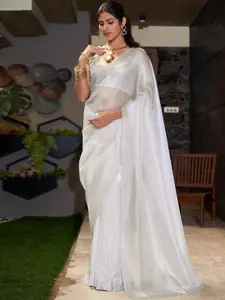 Saree mall Embellished Beads and Stones Organza Sarees