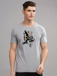 ADRO Men Typography Printed Applique T-shirt