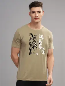 ADRO Men Typography Printed Extended Sleeves Raw Edge T-shirt