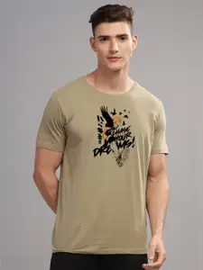 ADRO Men Typography Printed Applique T-shirt