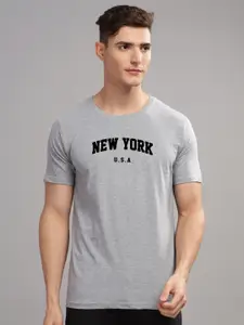 ADRO Men Typography Printed Raw Edge T-shirt