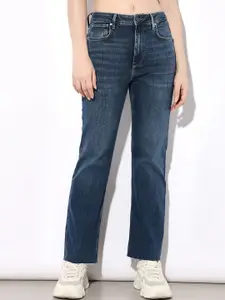ONLY Women Flared High-Rise Low Distress Stretchable Jeans