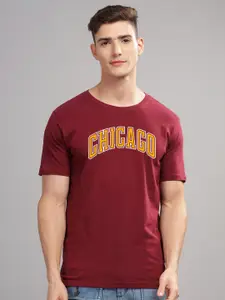 ADRO Men Typography Printed Applique T-shirt