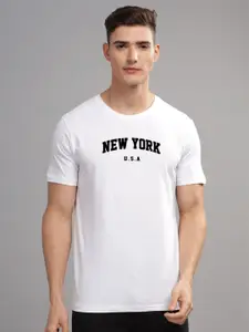ADRO Men Typography Printed Applique T-shirt