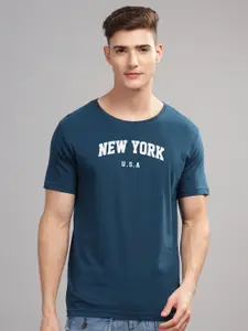 ADRO Men Typography Printed Applique T-shirt