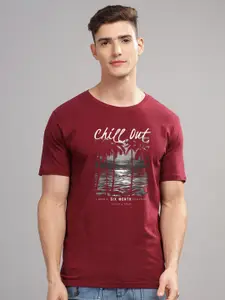 ADRO Men Printed Applique T-shirt