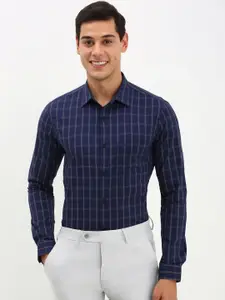 Allen Solly Men Spread Collar Checked Polycotton Slim Fit Formal Shirt