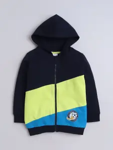 BUMZEE Boys Colourblocked Hooded Sweatshirt