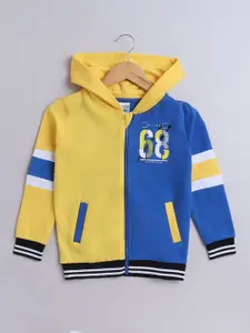 BUMZEE Boys Colourblocked Hooded Sweatshirt