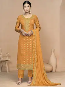 MANVAA Embellished Zari Unstitched Dress Material