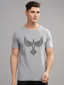 ADRO Men Printed Raw Edge T-shirt