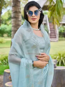 Saree mall Embellished Beads and Stones Organza Sarees