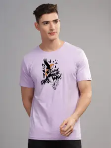 ADRO Men Typography Printed Raw Edge T-shirt