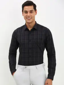 Allen Solly Men Spread Collar Tartan Checked Polycotton Slim Fit Formal Shirt