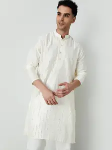 Melange by Lifestyle Men Thread Work Kurta