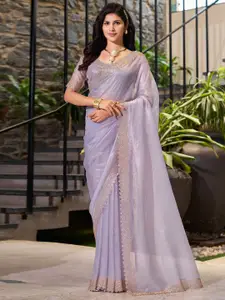 Saree mall Embellished Beads and Stones Organza Sarees