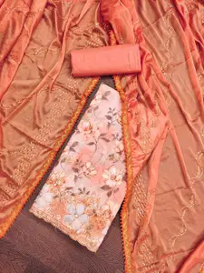 MANVAA Floral Embroidered Thread Work Unstitched Dress Material