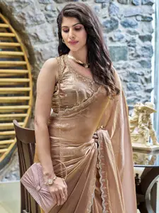 Saree mall Embellished Beads and Stones Pure Chiffon Sarees