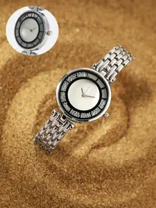 HAUTE SAUCE by  Campus Sutra HAUTE SAUCE by Campus Sutra Women Mother of Pearl Dial & Stainless Steel Straps Digital Watch AW24_HSWC1185