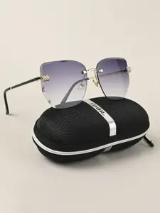 IDOR Women Round Sunglasses with UV Protected Lens IDOR-5272-GRY