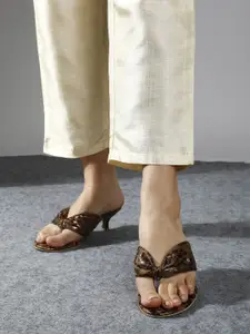 Inc 5 Women Printed Kitten Heel Sandals