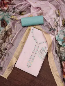 MANVAA Floral Embroidered Unstitched Dress Material