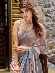 Saree mall Embellished Beads and Stones Pure Chiffon Saree