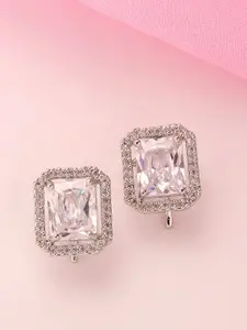 ADIVA Silver Plated American Diamond Studs