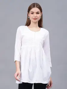 Seva Chikan Ethnic Motifs Embroidered Chikankari Chikankari Kurti