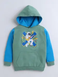 BUMZEE Boys Printed Hooded Cotton Sweatshirt