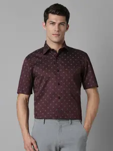 Louis Philippe Men Classic Spread Collar Floral Printed Cotton Formal Shirt