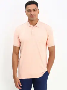 Allen Solly Men Solid Polo Collar Cotton T-shirt