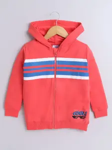 BUMZEE Boys Striped Hooded Sweatshirt