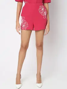 Vero Moda Women Floral Mid Rise Pure Cotton Shorts