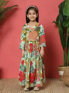Readiprint Girls Printed Ready to Wear Lehenga & Blouse