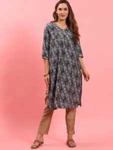 Shree Abstract Printed V Neck  Kurta