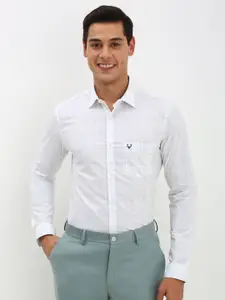 Allen Solly Men Spread Collar Tartan Checked Cotton Slim Fit Formal Shirt